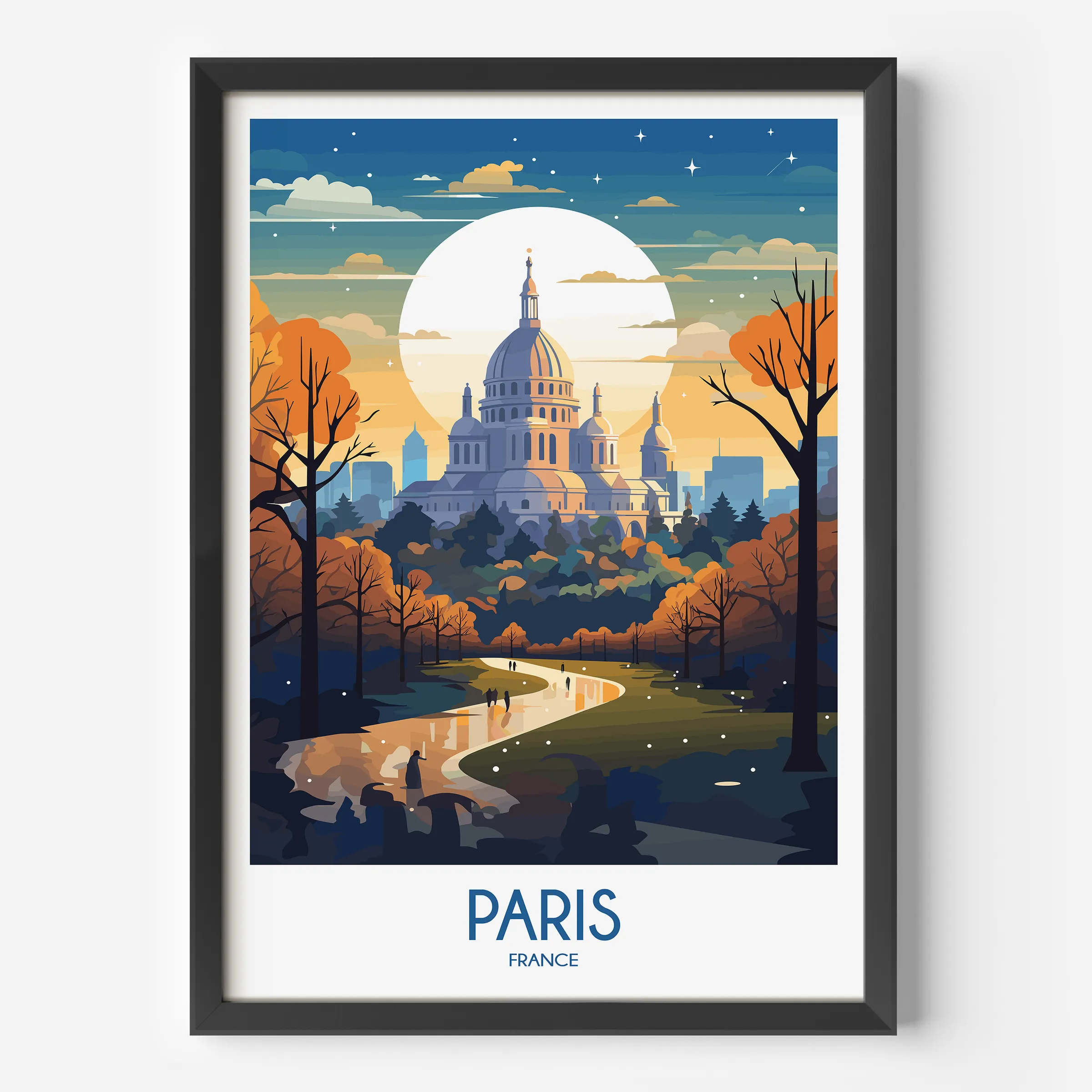 Paris Retro Travel Illustration
