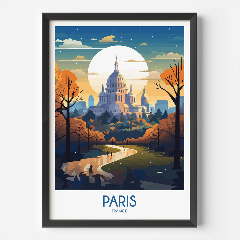 Paris Retro Travel Illustration