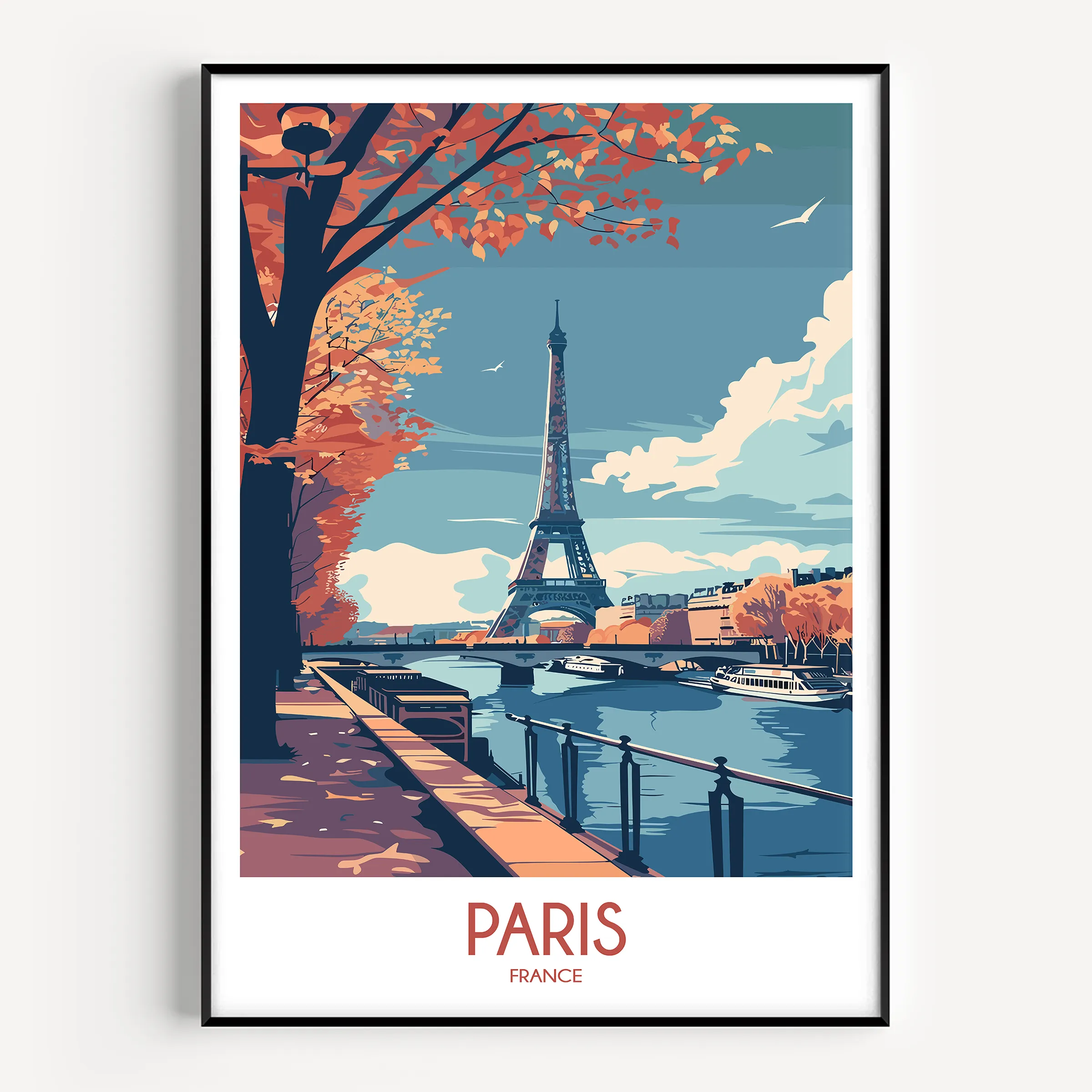 Paris Retro Travel Illustration