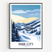 Park City Retro Travel Illustration