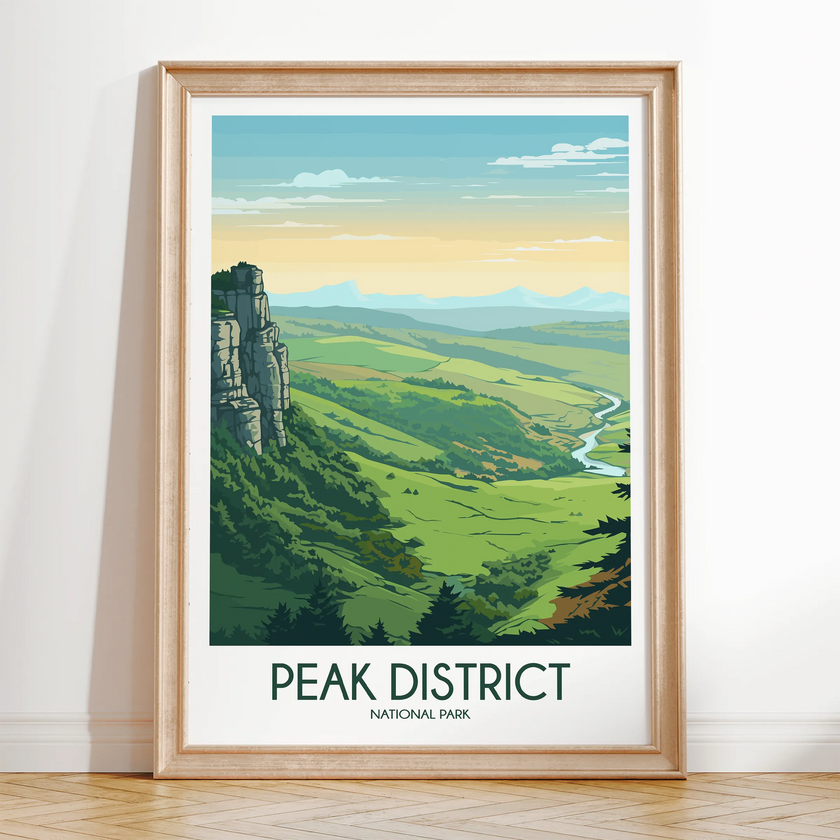 Peak District Modern Travel Poster