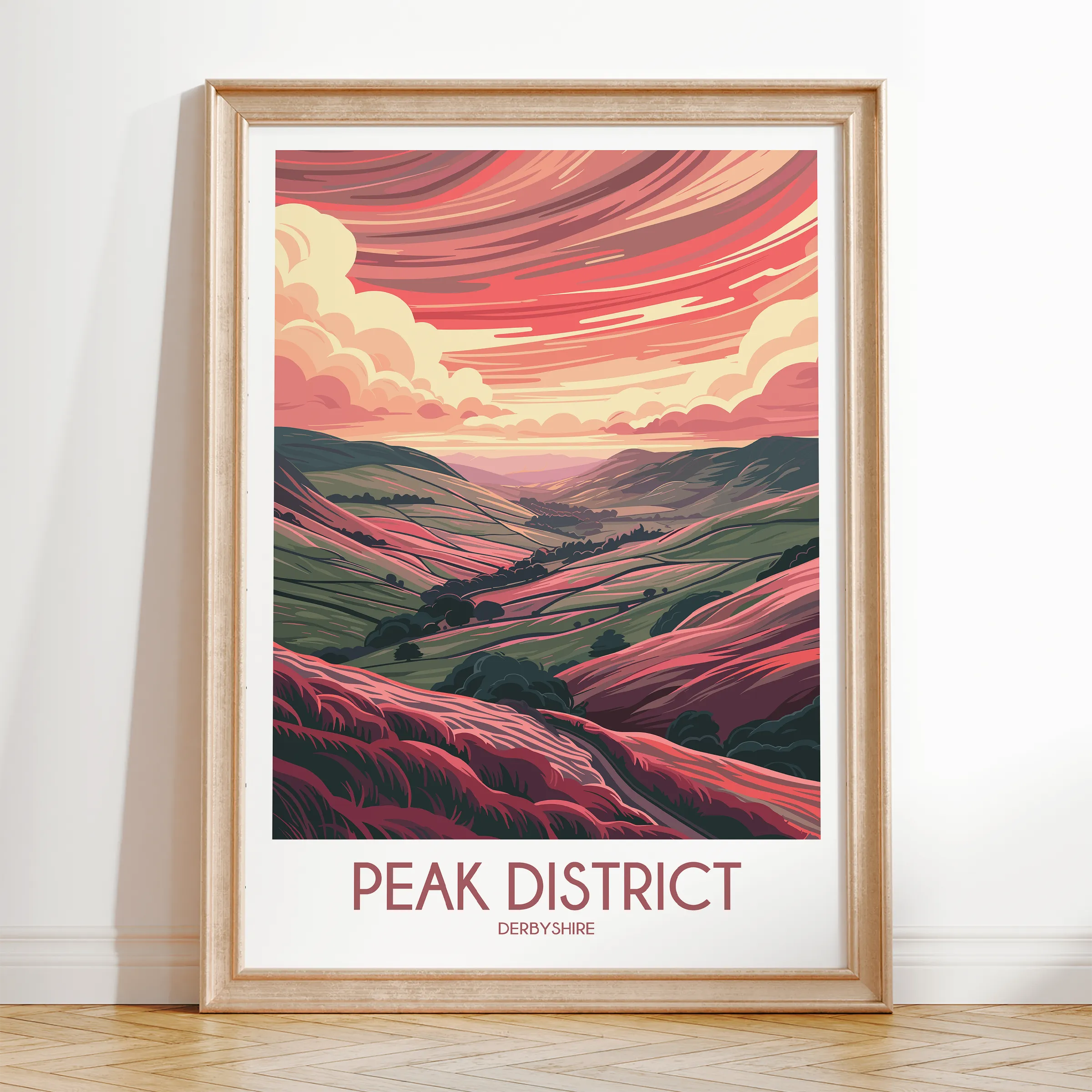 Peak District Retro Travel Illustration