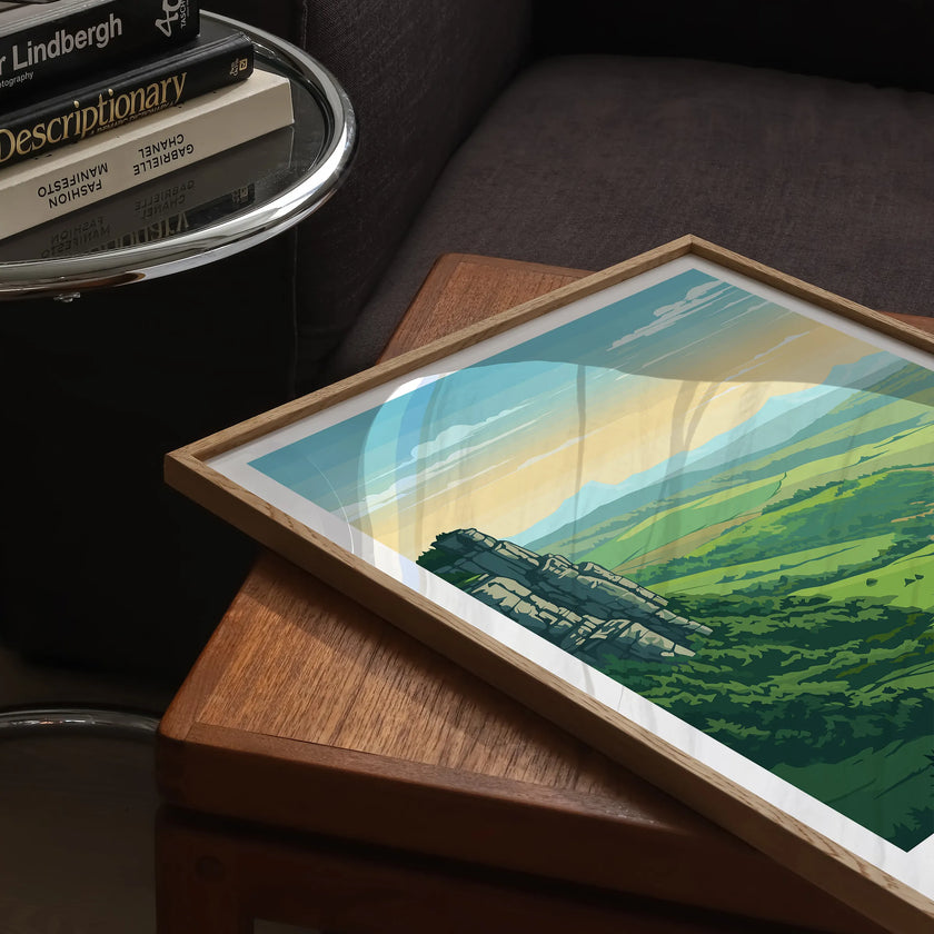 Peak District Vintage Style Print