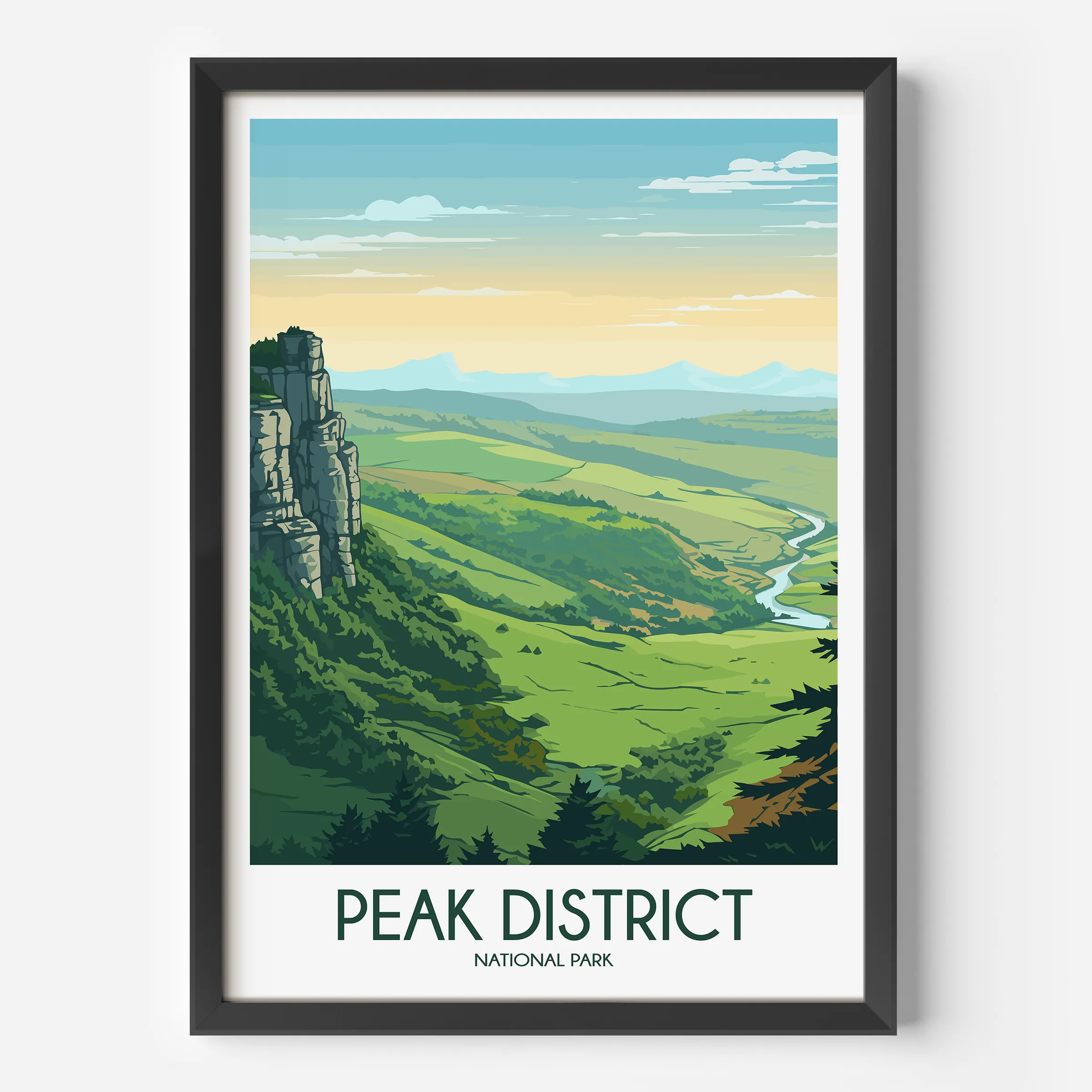 Peak District Vintage Style Print
