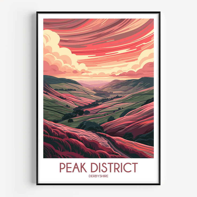 Peak District Vintage Style Print
