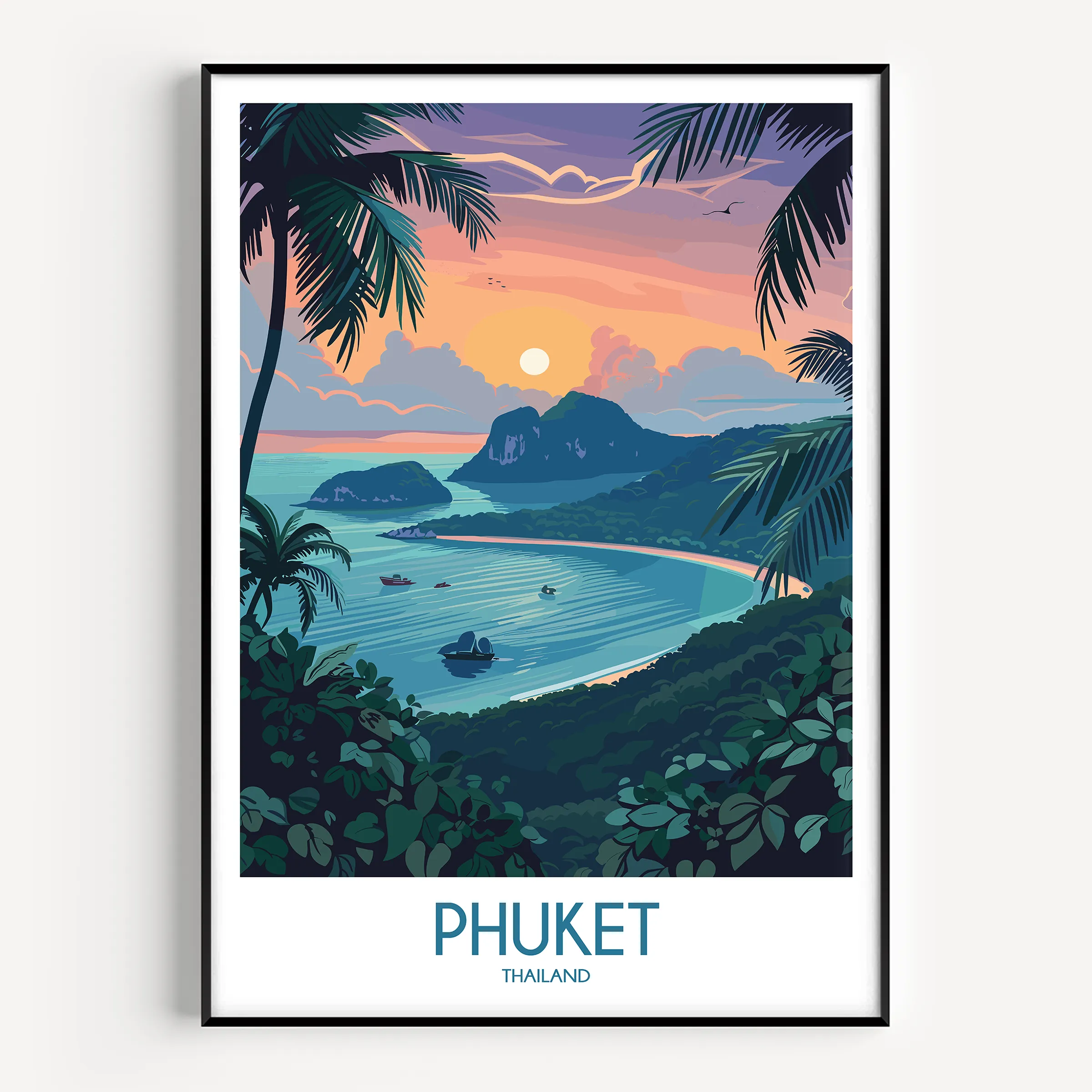 Phuket Retro Travel Illustration