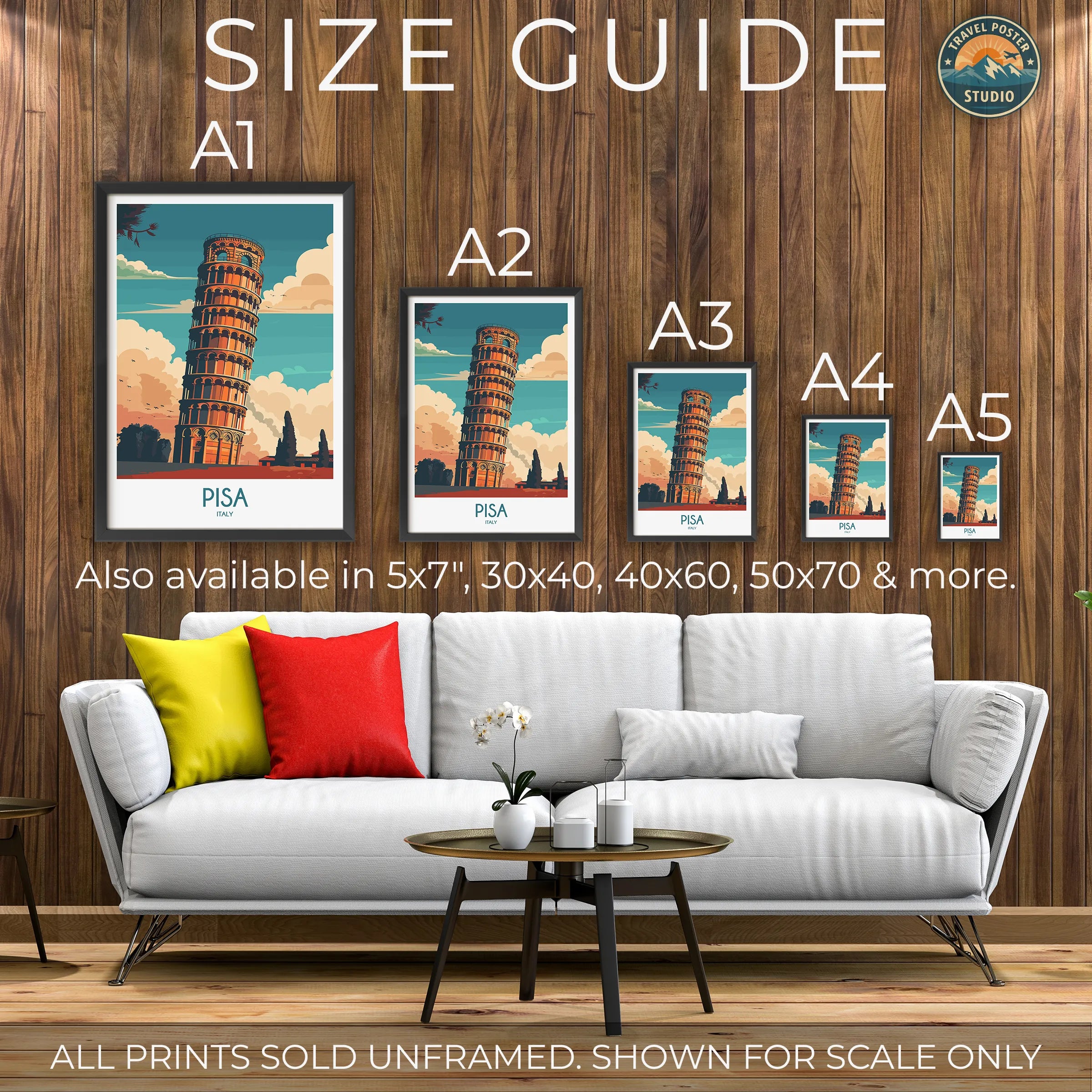 Pisa Modern Travel Poster