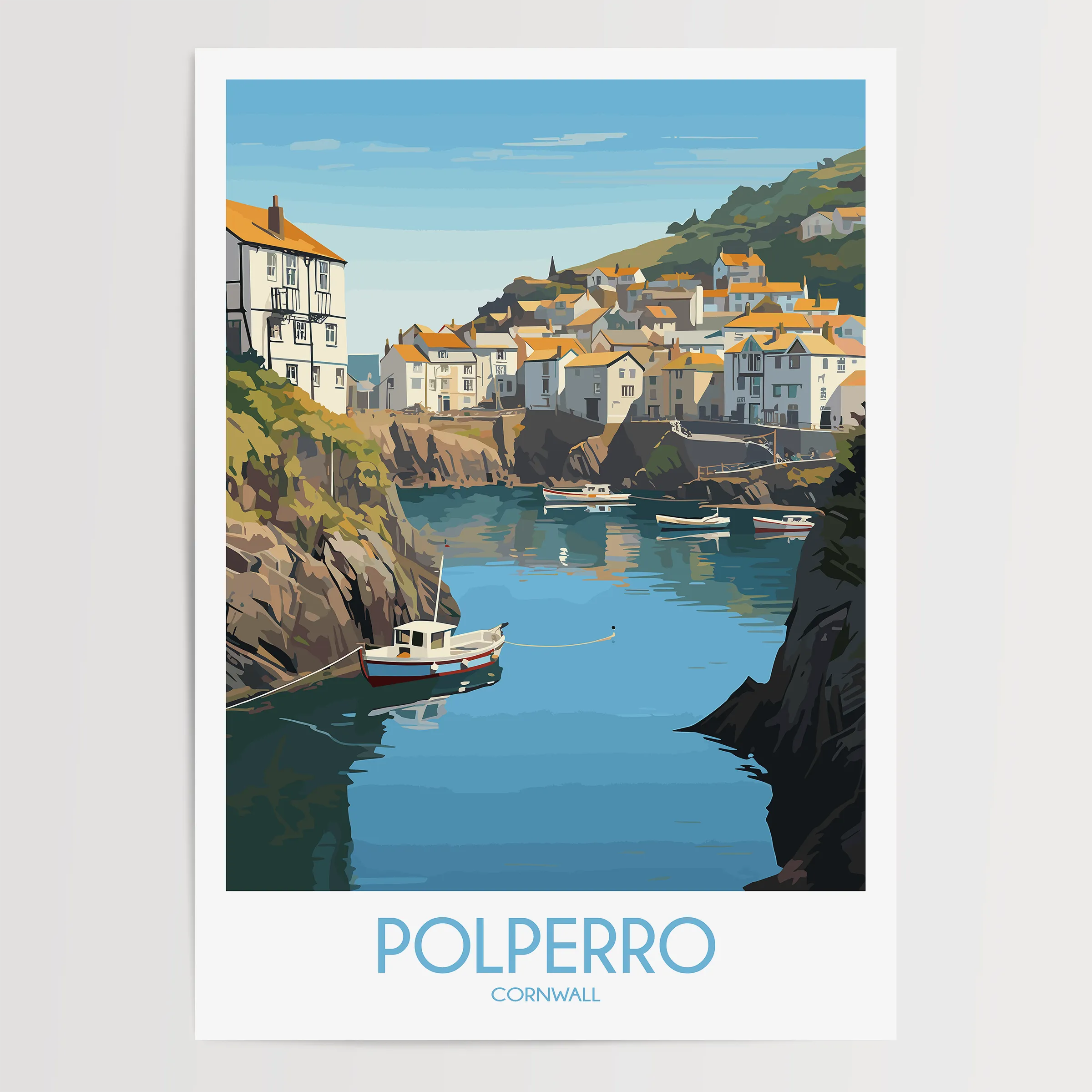 Polperro Vintage Style Print