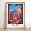Pompeii Retro Travel Illustration