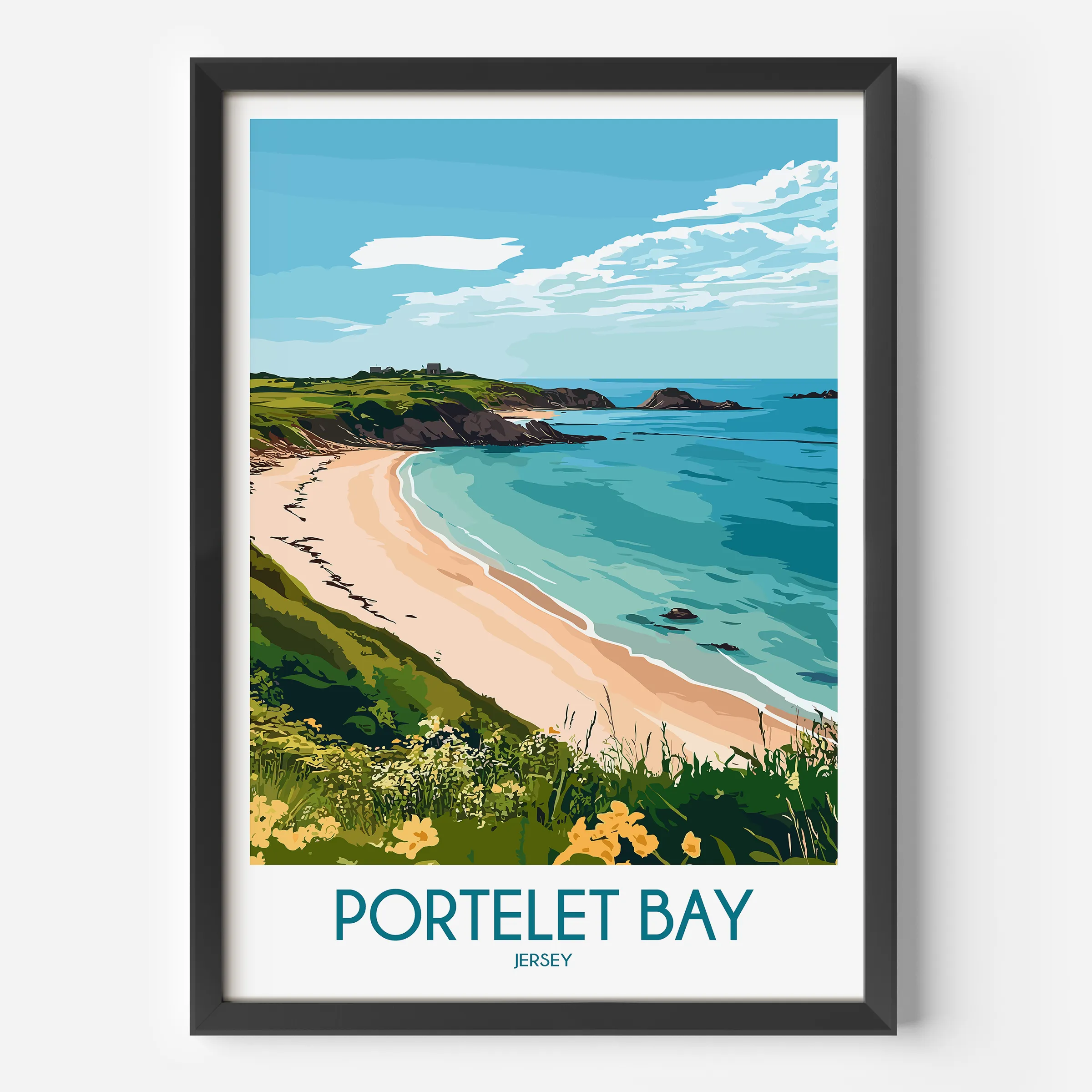 Portelet Bay Destination Art Gift
