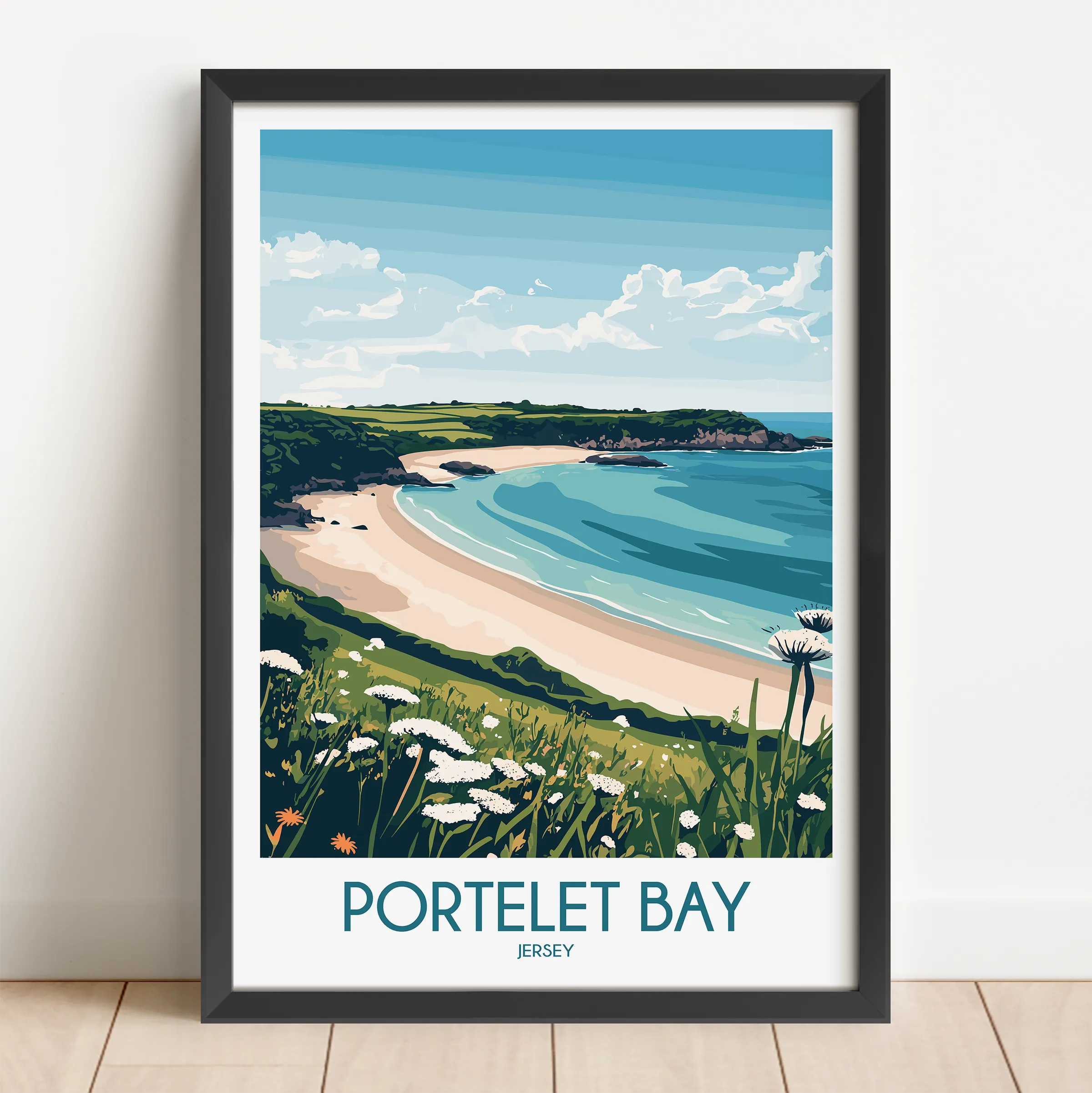 Portelet Bay Minimalist Wall Art