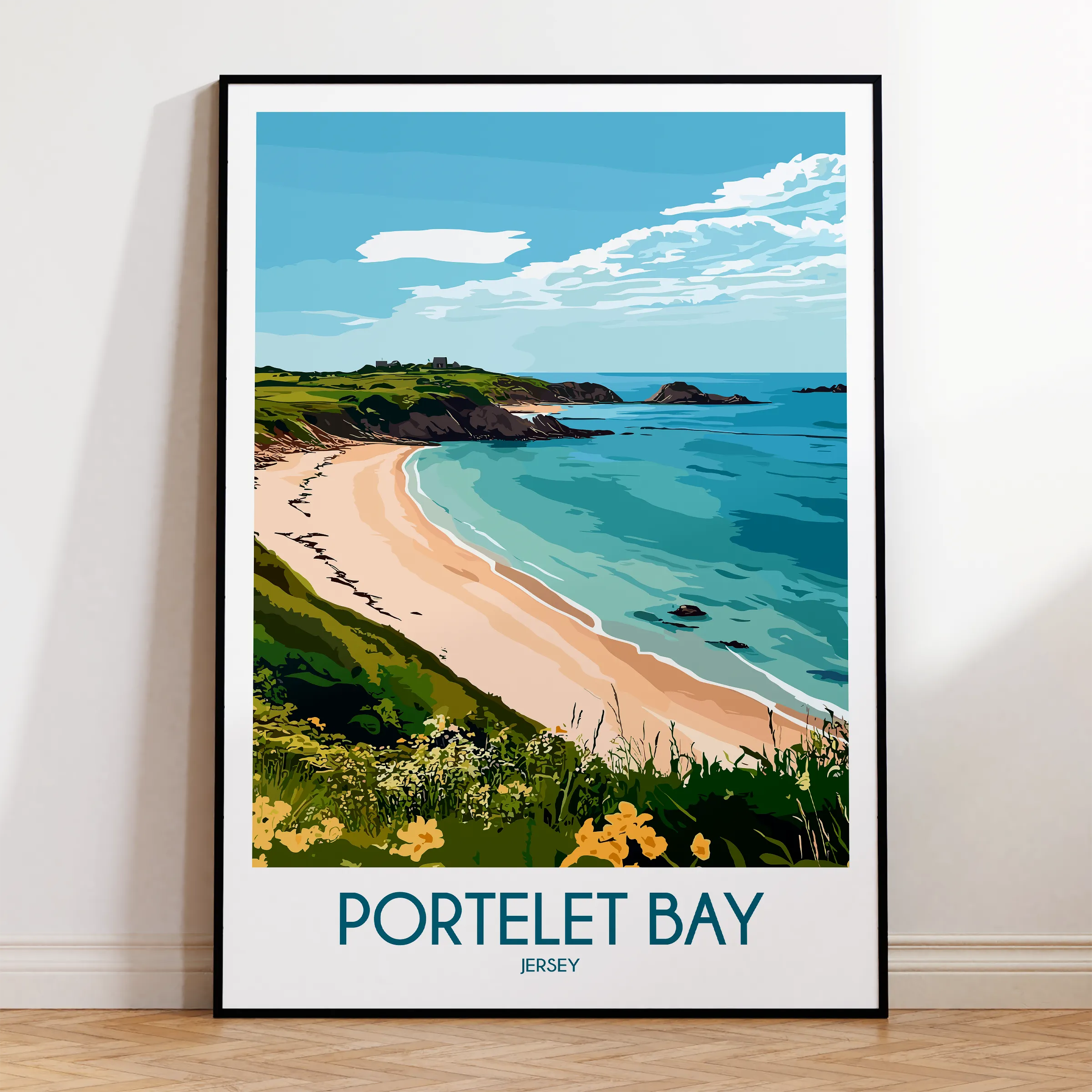 Portelet Bay Minimalist Wall Art