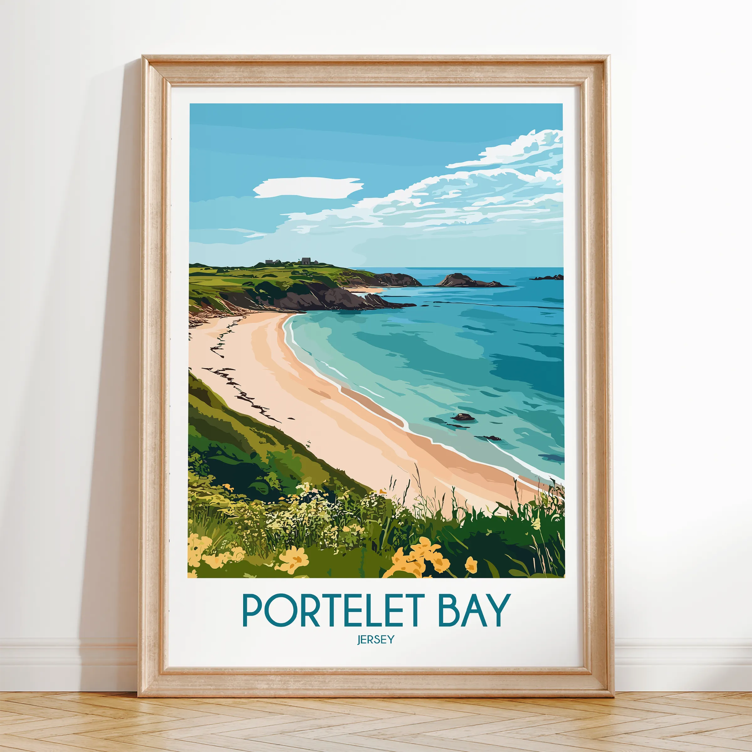 Portelet Bay Vintage Style Print