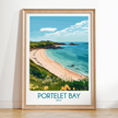 Portelet Bay Vintage Style Print