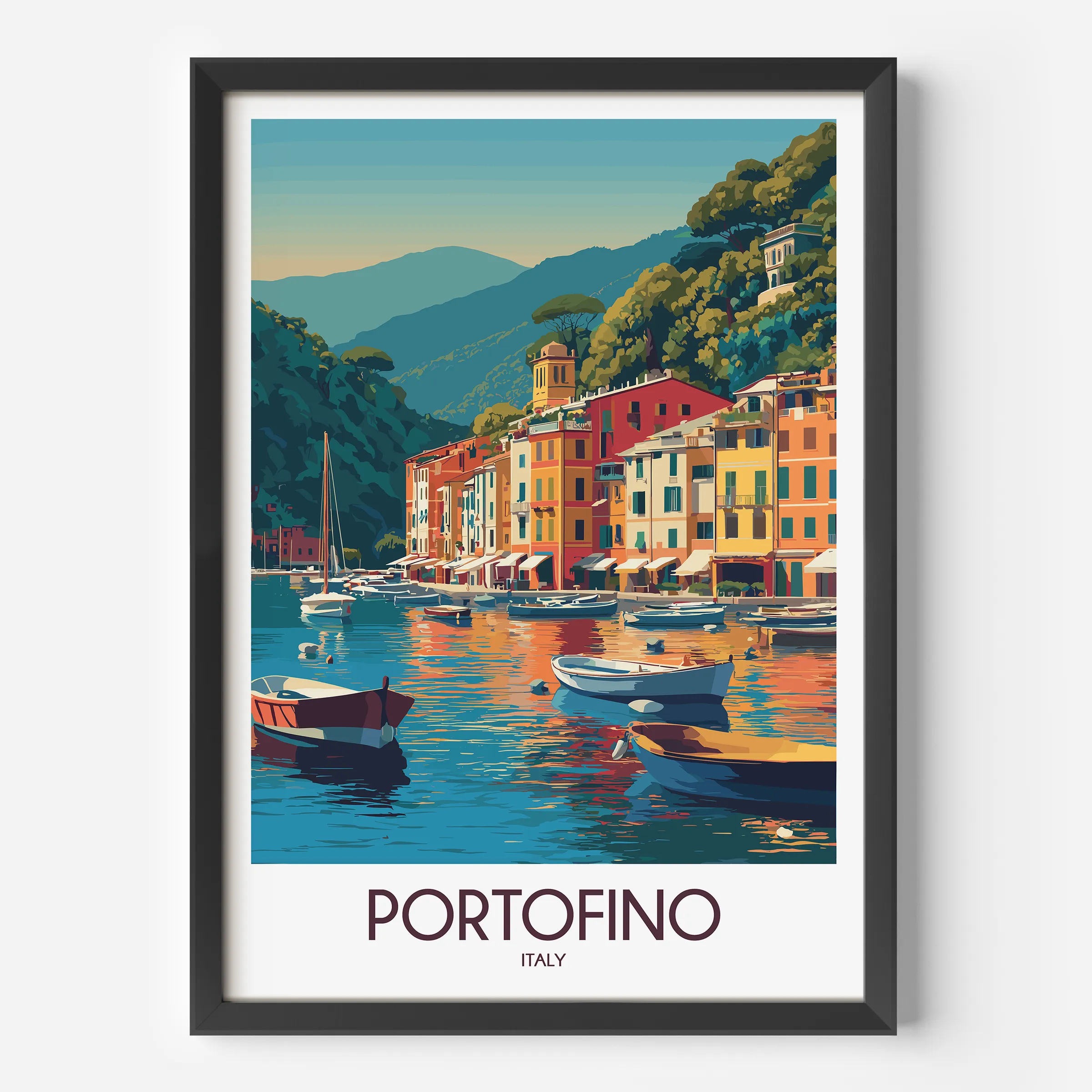 Portofino Modern Travel Poster