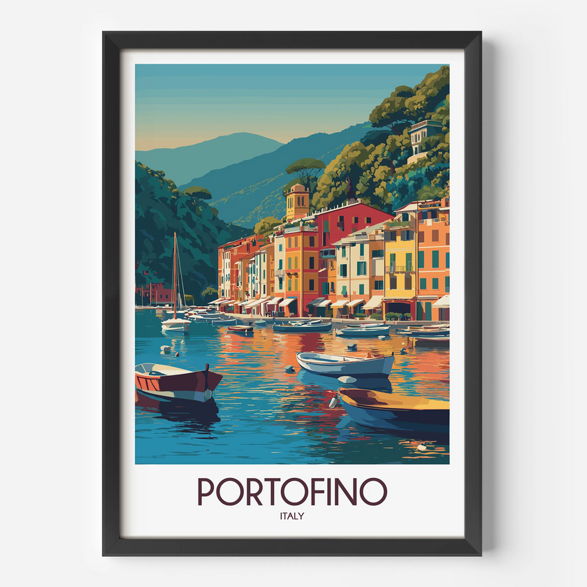 Portofino Modern Travel Poster
