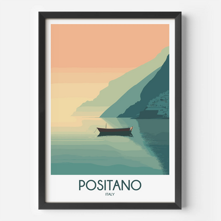 Positano Retro Travel Illustration