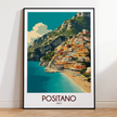 Positano Retro Travel Illustration