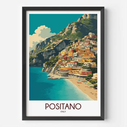 Positano Scenic Landscape Art