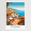 Positano Vintage Style Print