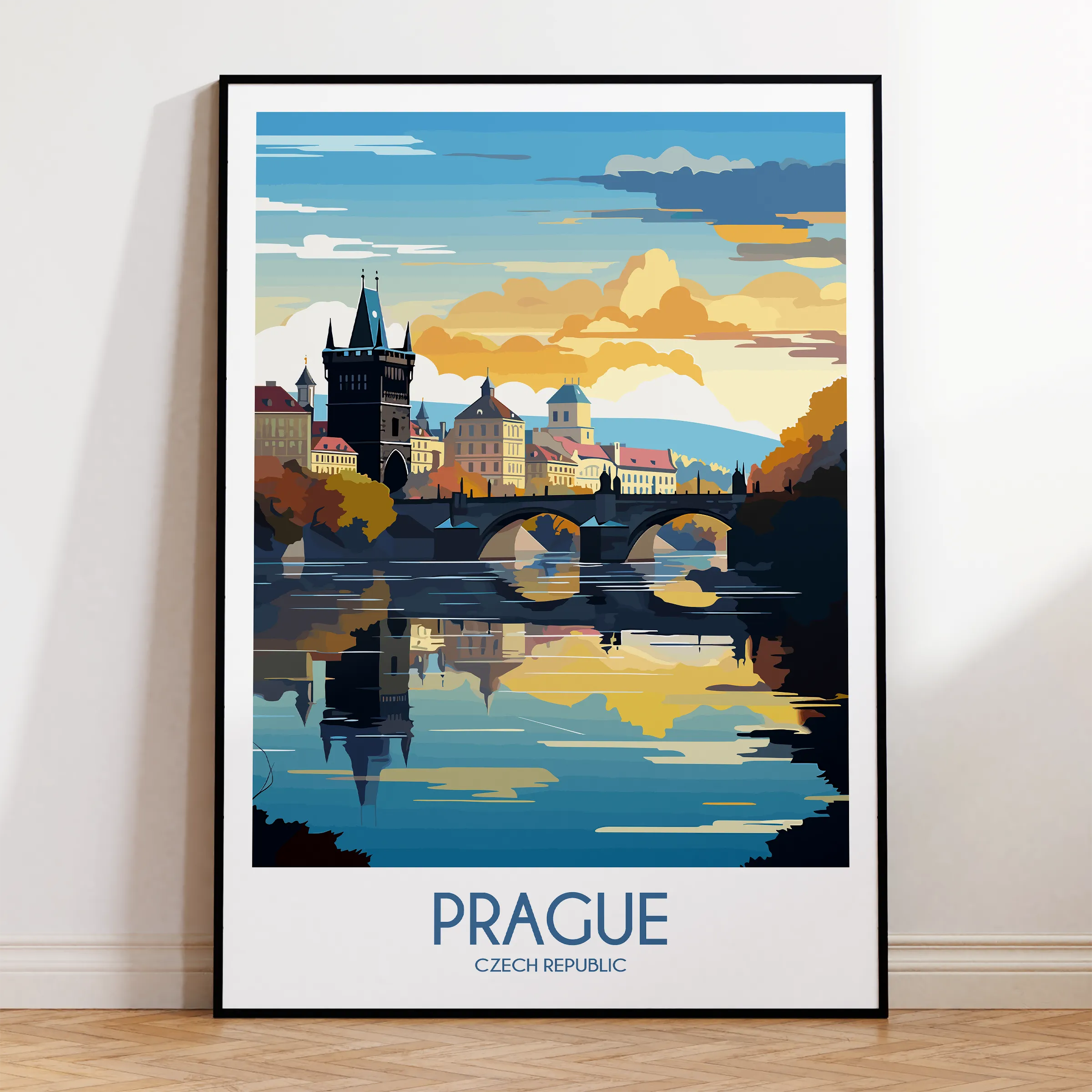 Prague Modern Travel Poster
