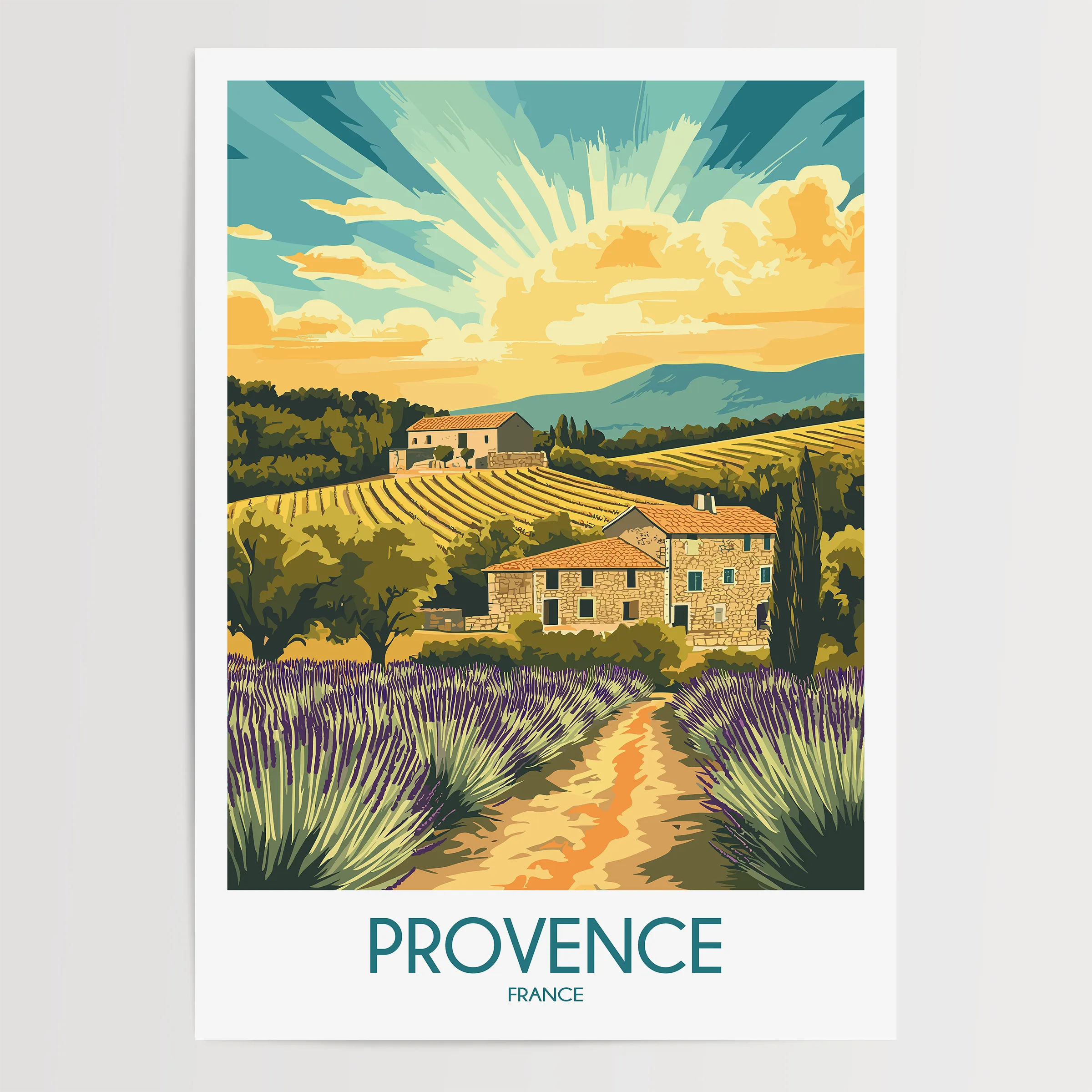 Provence Retro Travel Illustration