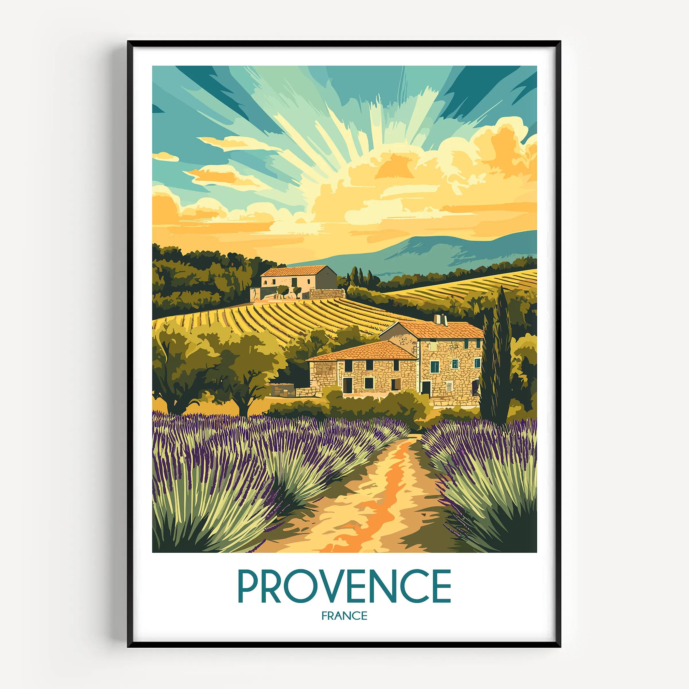 Provence Vintage Style Print