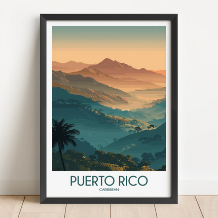 Puerto Rico Retro Travel Illustration