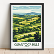 Quantock Hills Modern Travel Poster