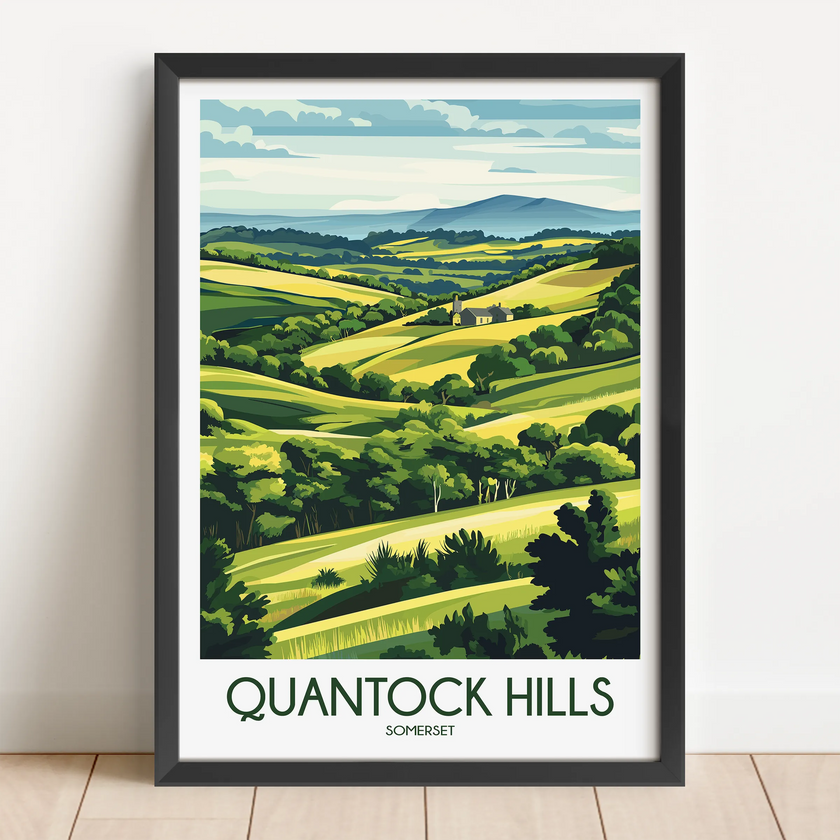 Quantock Hills Modern Travel Poster
