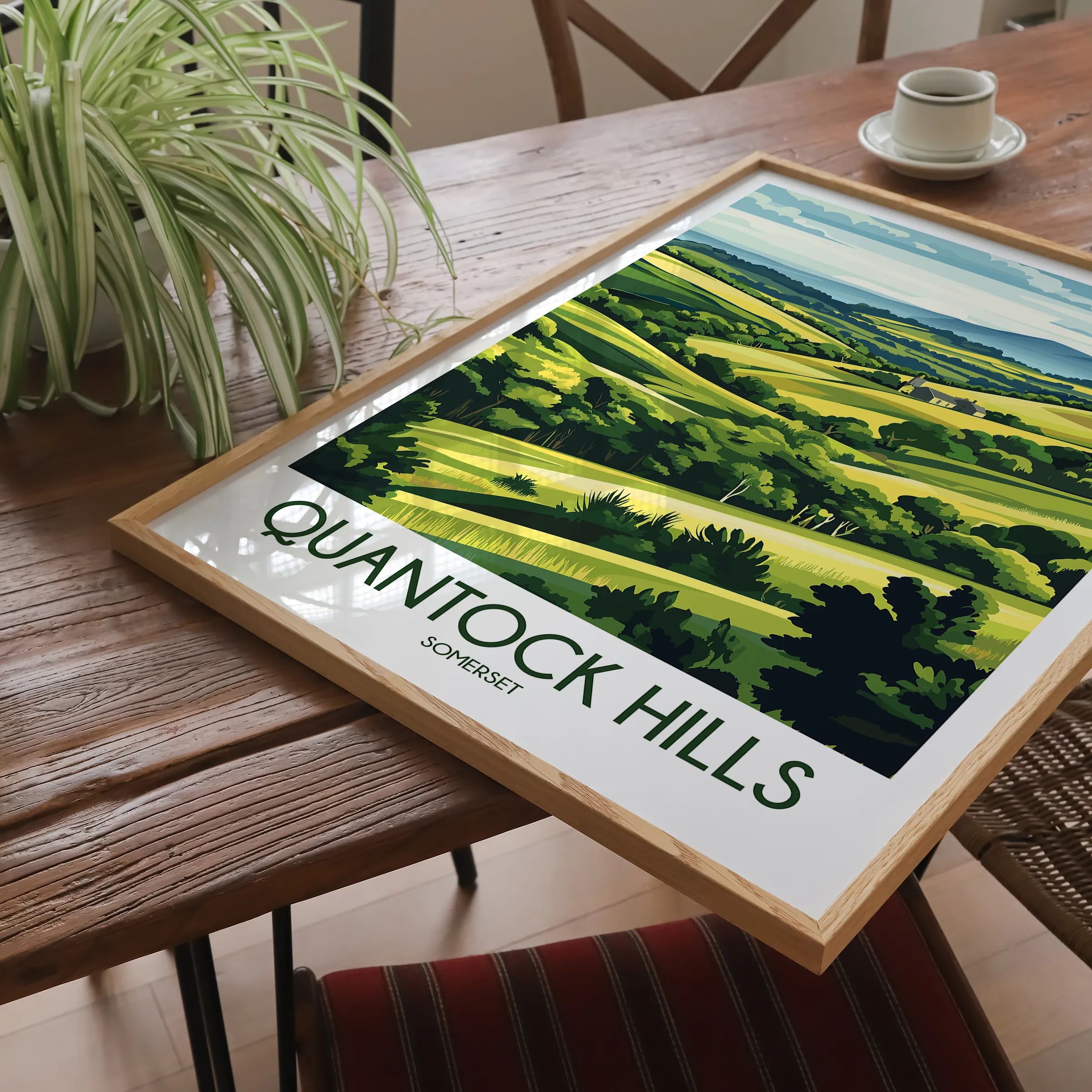 Quantock Hills Retro Travel Illustration