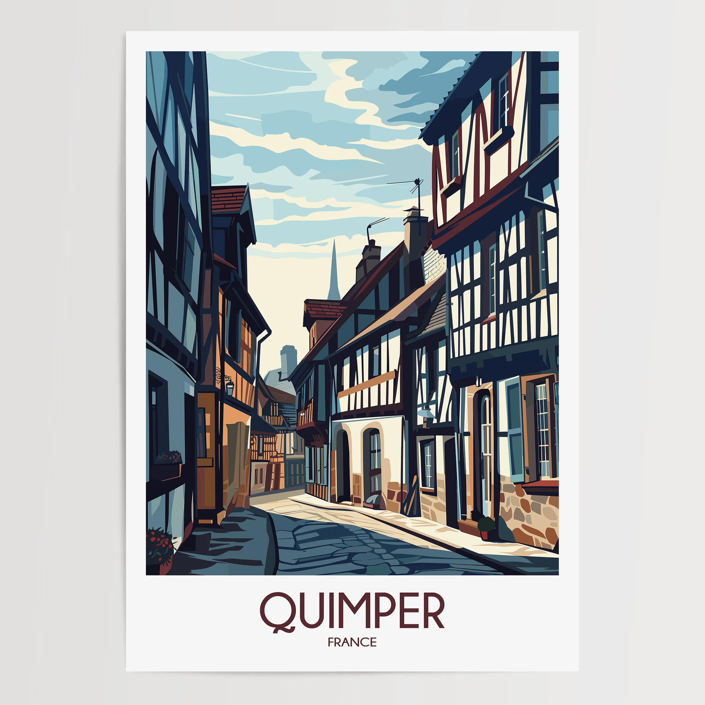 Quimper Retro Travel Illustration