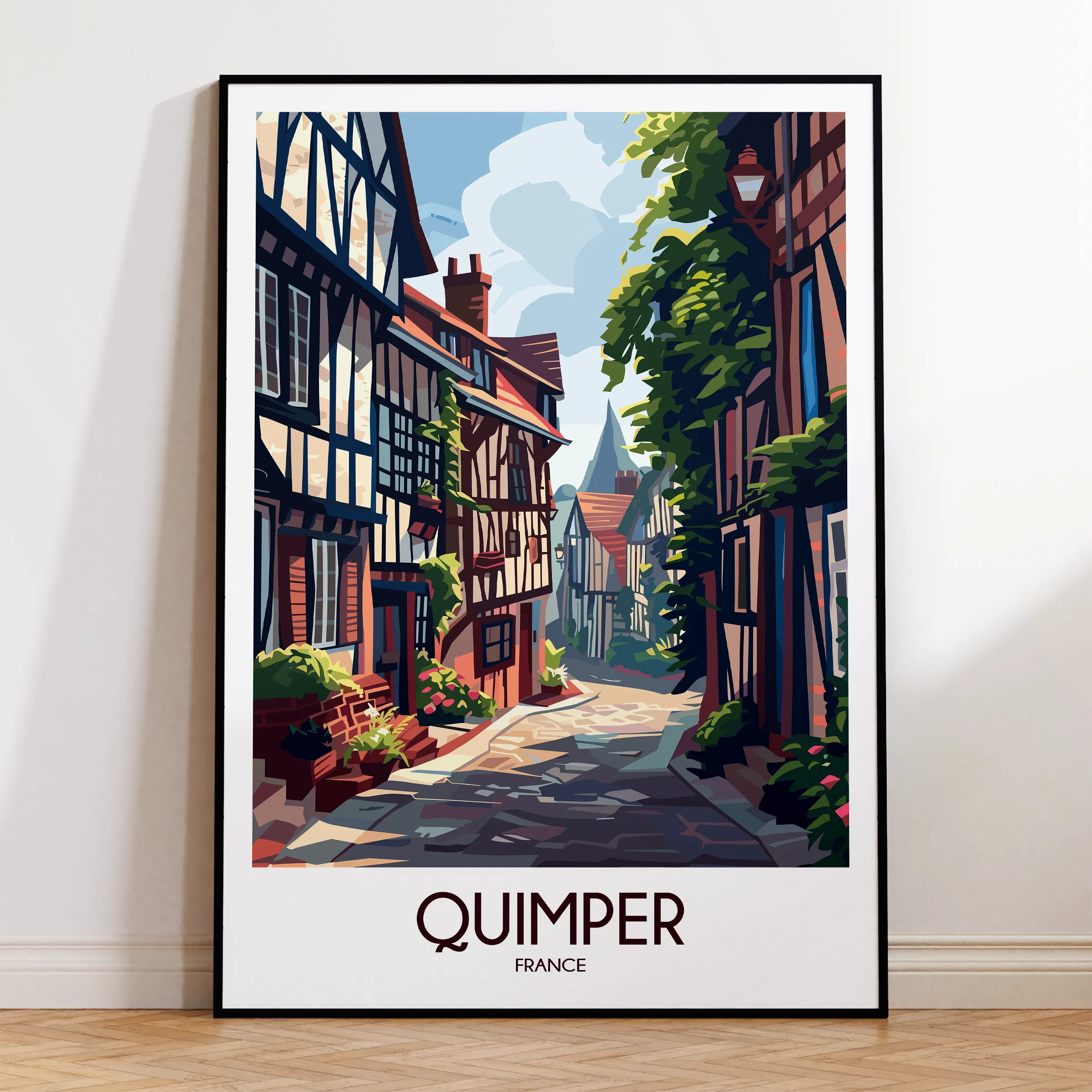 Quimper Retro Travel Illustration