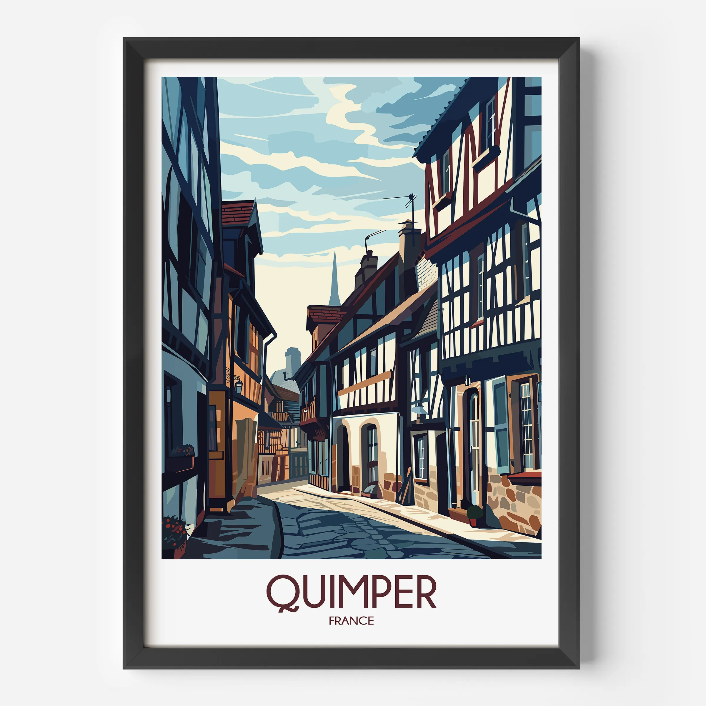 Quimper Vintage Style Print