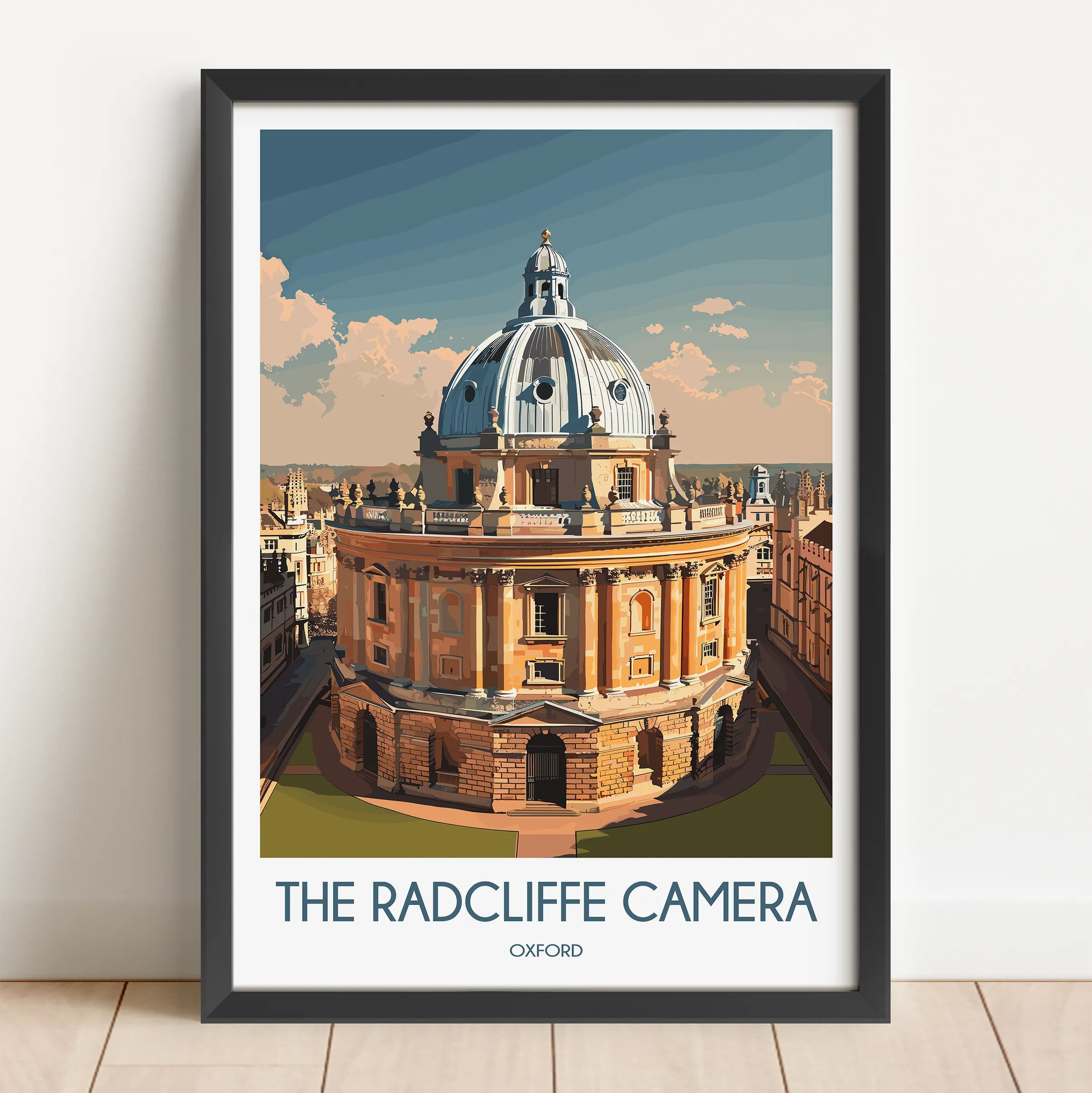 Radcliffe Camera Retro Travel Illustration