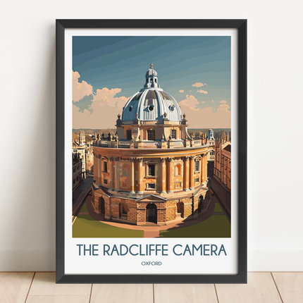Radcliffe Camera Retro Travel Illustration