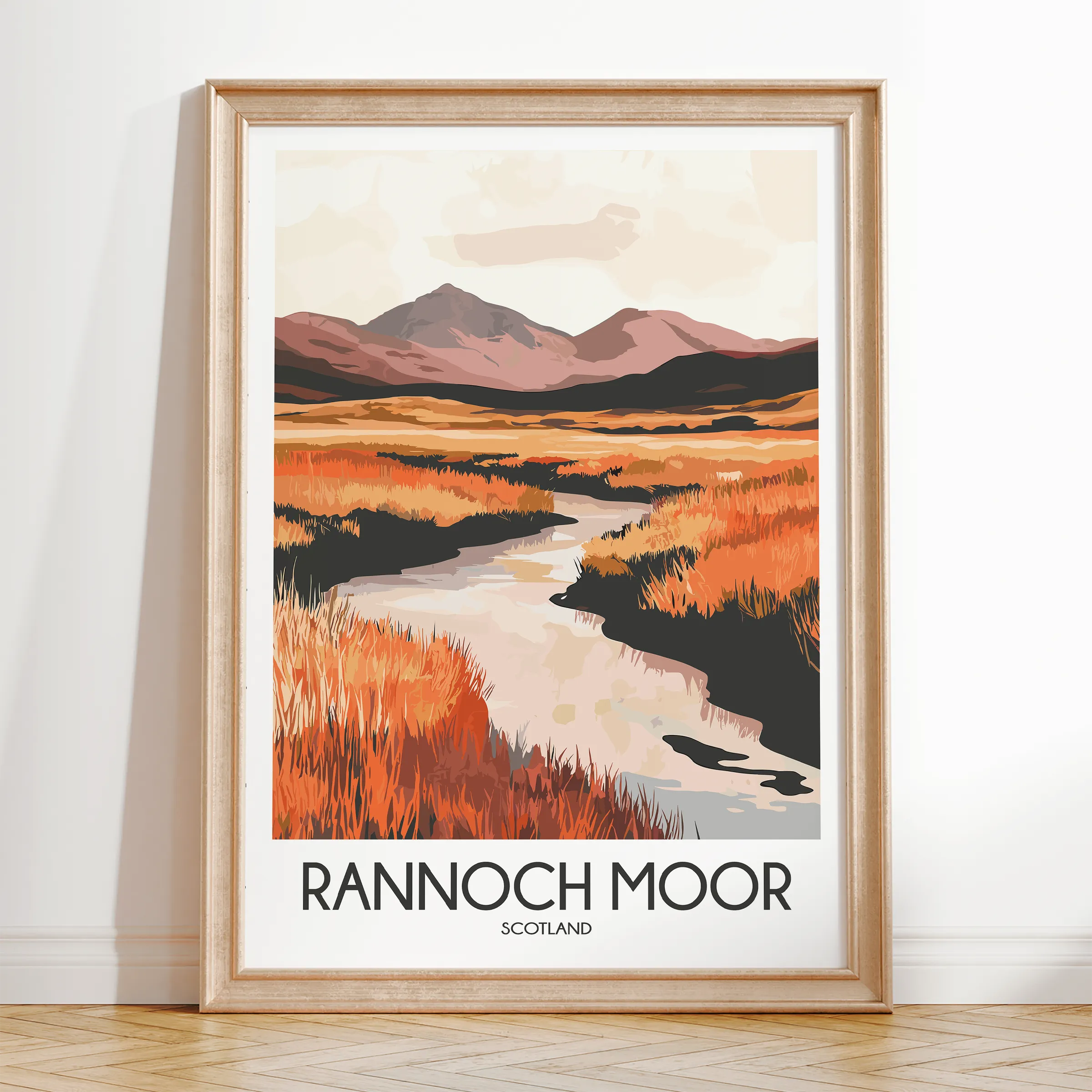 Rannoch Moor Modern Travel Poster