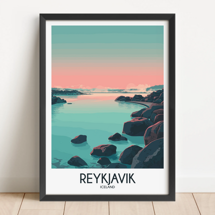 Reykjavik Retro Travel Illustration