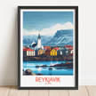 Reykjavik Retro Travel Illustration