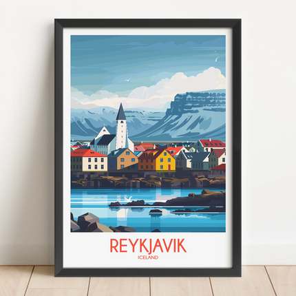 Reykjavik Retro Travel Illustration