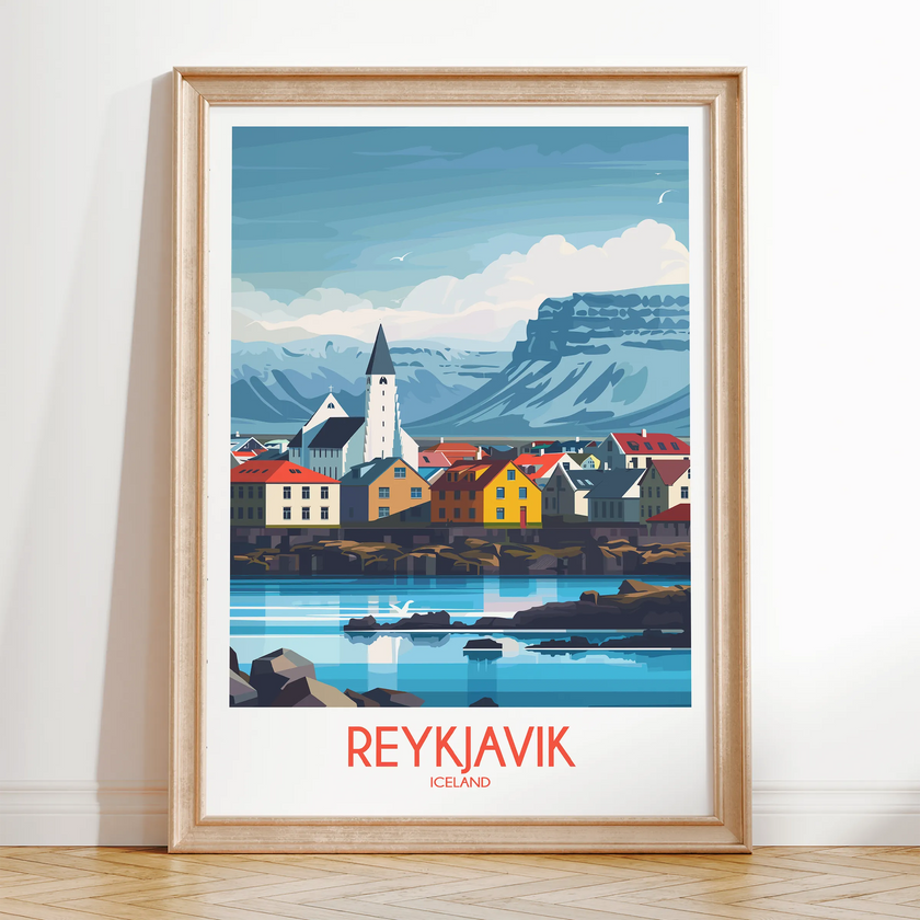 Reykjavik Scenic Landscape Art