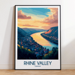 Rhine Valley Modern Travel Poster