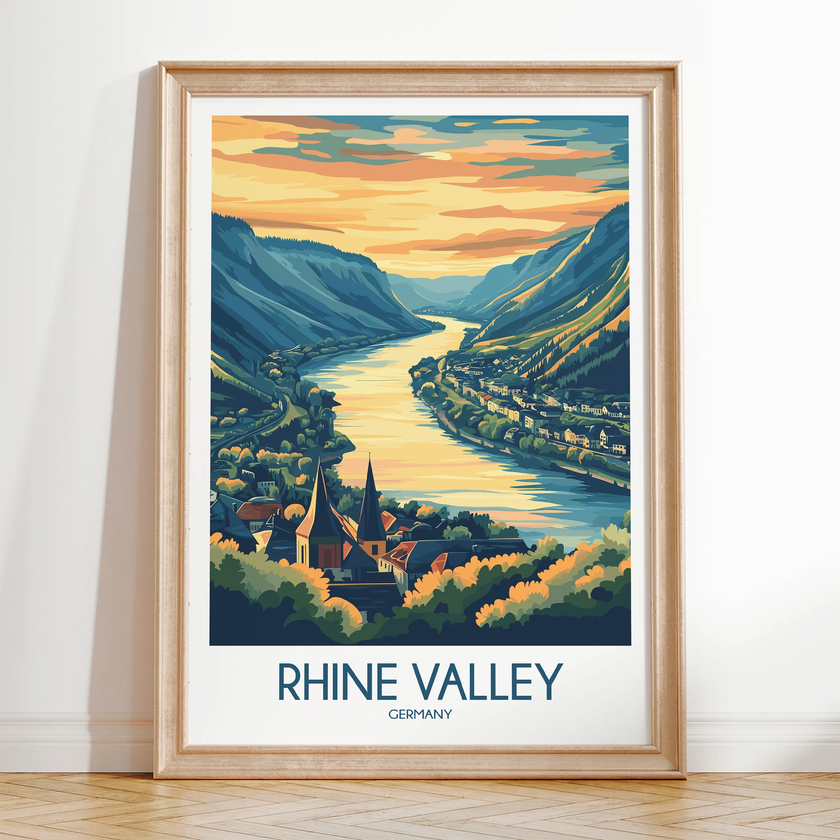 Rhine Valley Scenic Landscape Art