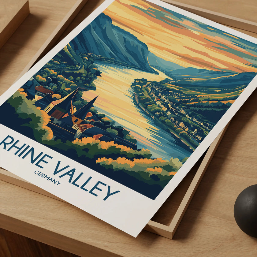 Rhine Valley Vintage Style Print