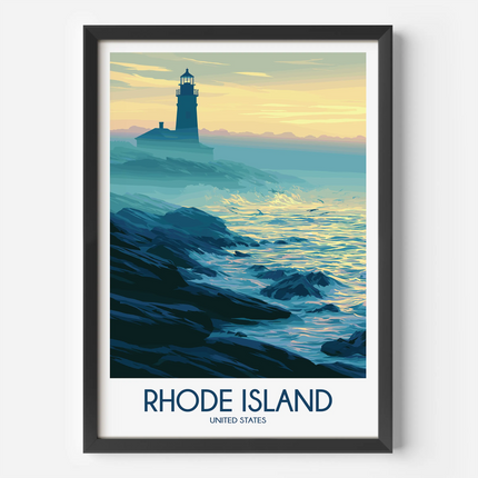 Rhode Island Retro Travel Illustration