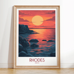 Rhodes Retro Travel Illustration