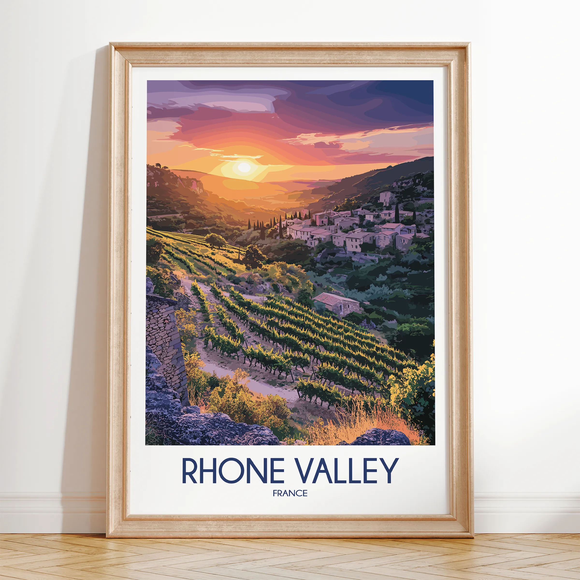 Rhone Valley Modern Travel Poster
