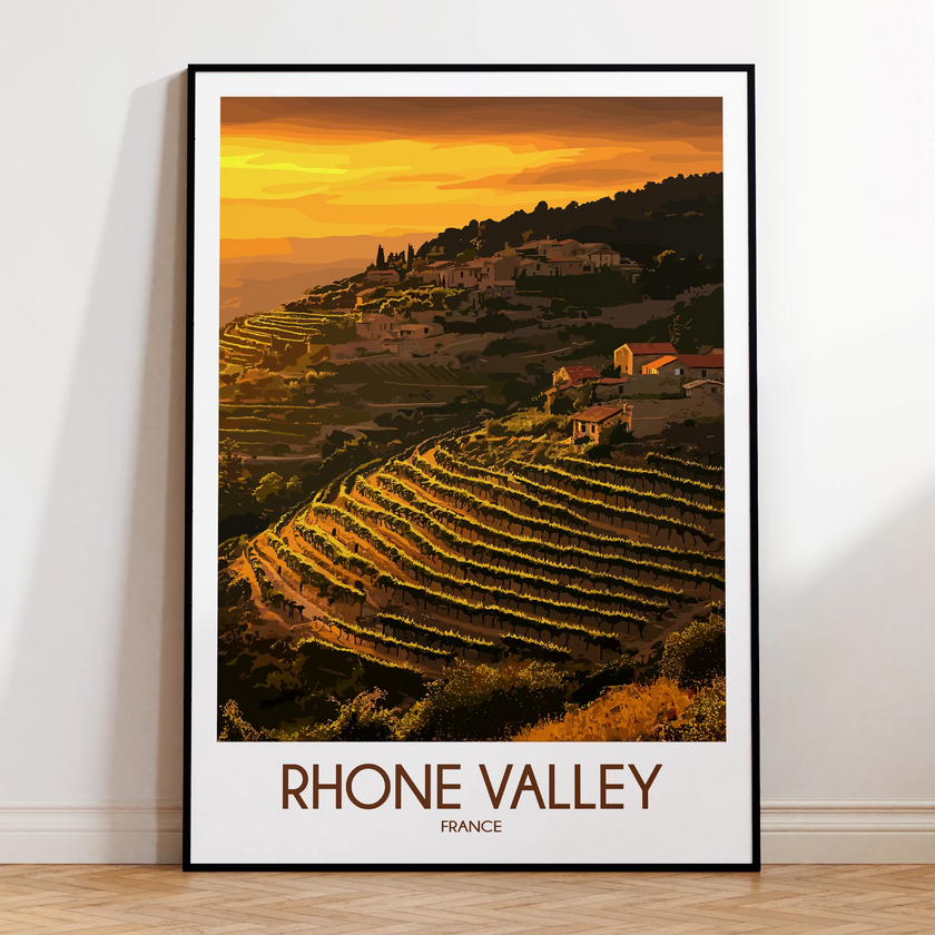 Rhone Valley Modern Travel Poster