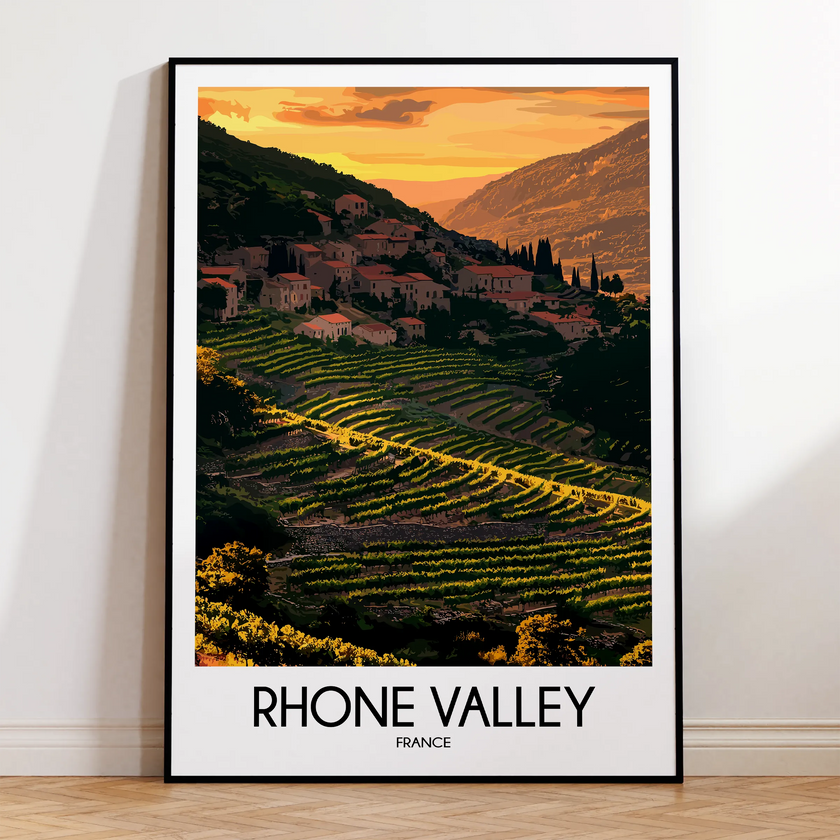 Rhone Valley Modern Travel Poster