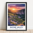 Rhone Valley Retro Travel Illustration